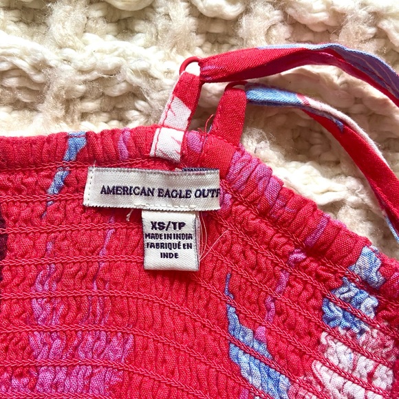 American Eagle Cut Out Floral Elastic Beach Dress - Picture 6 of 6